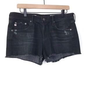 AG ADRIANO GOLDSCHMIED The Bonnie Black Distressed Relaxed Shorts 29